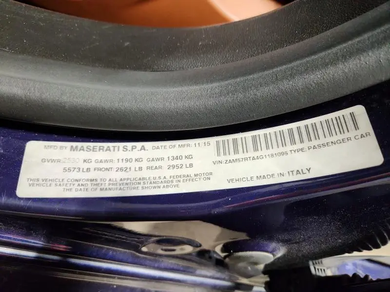 2016 MASERATI GHIBLI S  