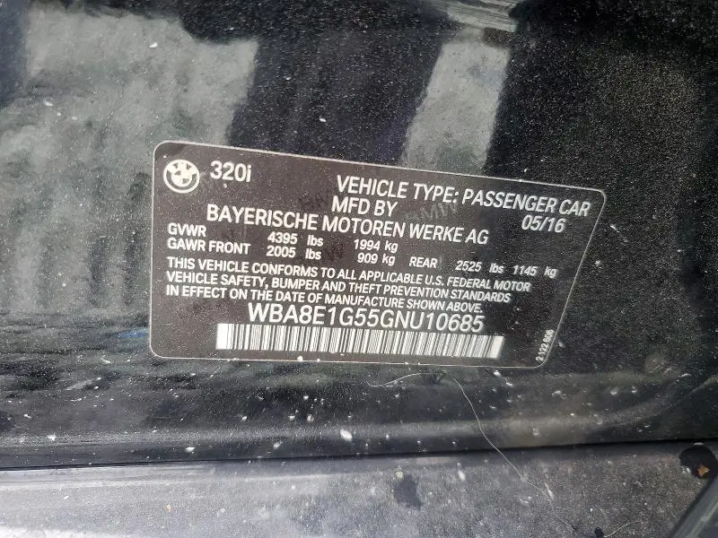 2016 BMW 320 I  