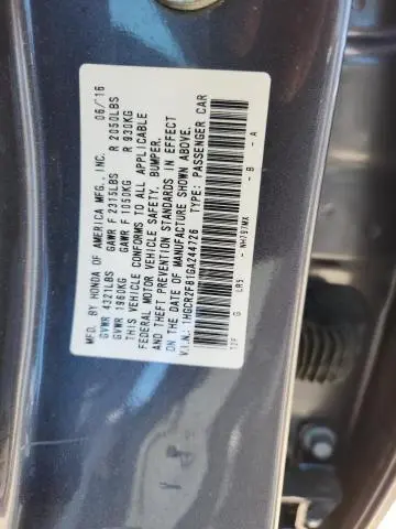 2016 HONDA ACCORD EXL  