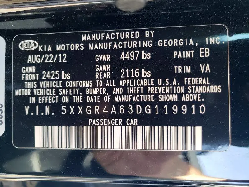 2013 KIA OPTIMA SX  