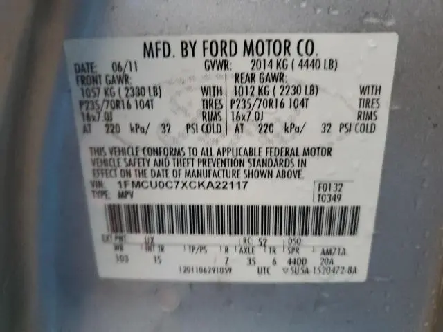 2012 FORD ESCAPE XLS  