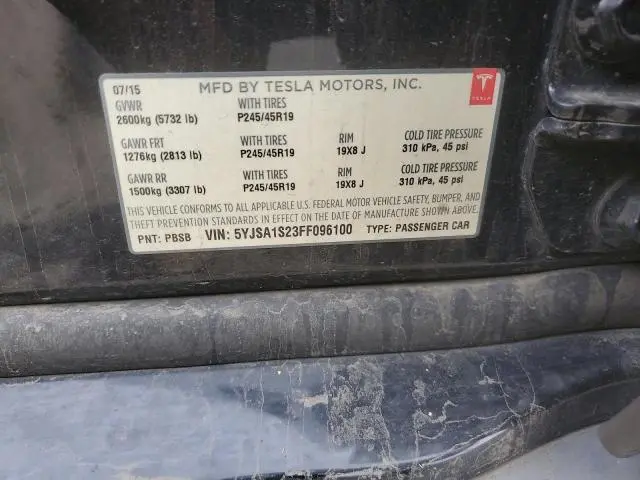 2015 TESLA MODEL S 70D  