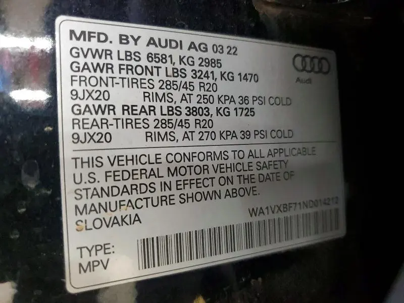 2022 AUDI Q7 PRESTIGE  