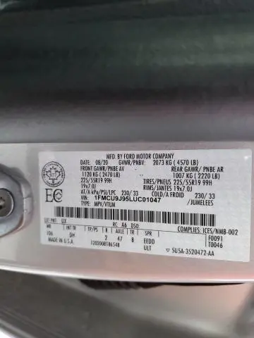 2020 FORD ESCAPE TITANIUM
