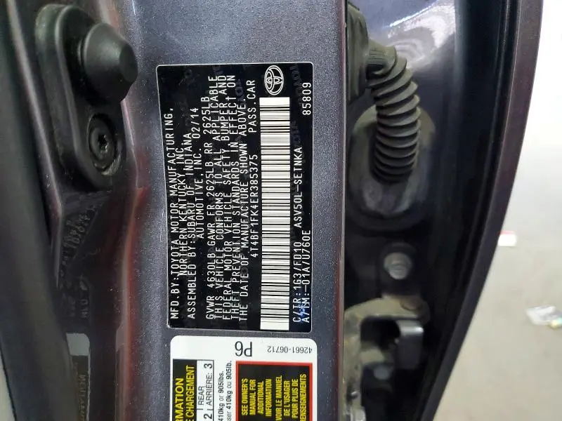 2014 TOYOTA CAMRY LE  