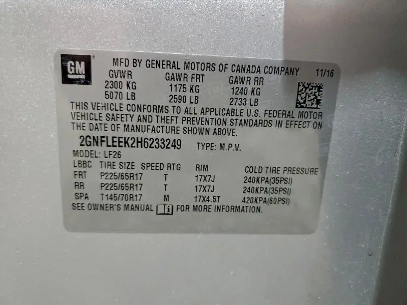 2017 CHEVROLET EQUINOX LS  