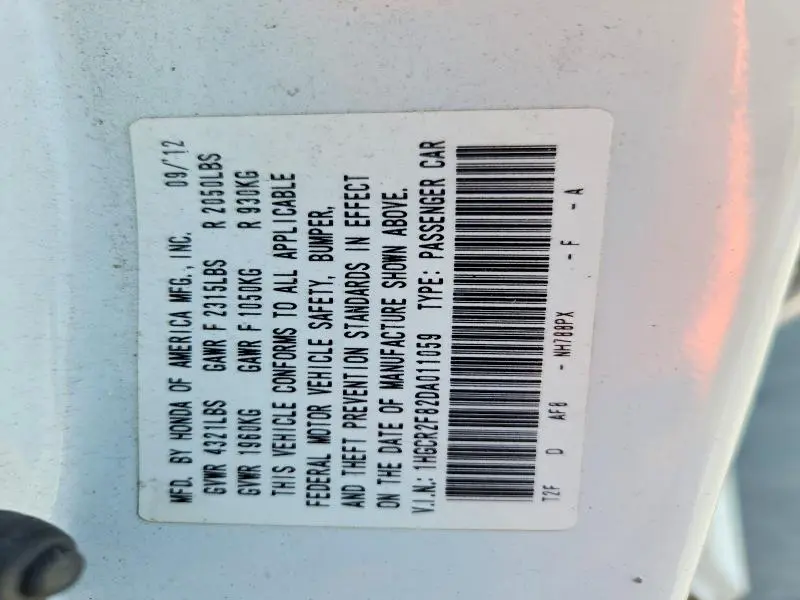 2013 HONDA ACCORD EXL  