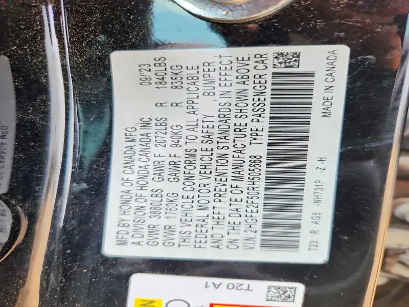 2024 HONDA CIVIC SPORT  