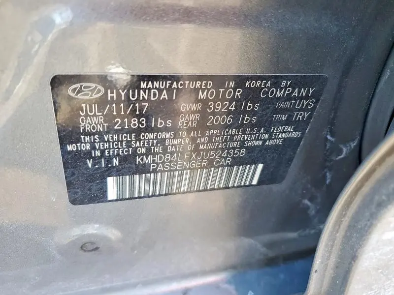 2018 HYUNDAI ELANTRA SEL  