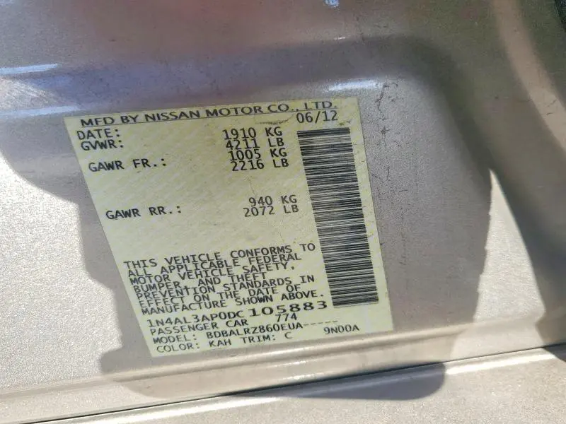 2013 NISSAN ALTIMA 2.5  
