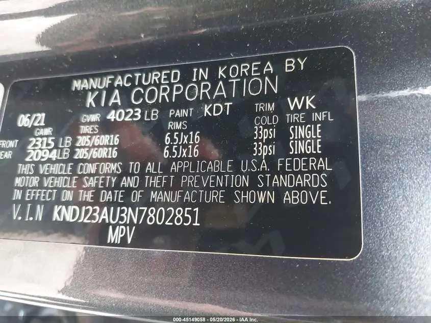 2022 KIA SOUL LX