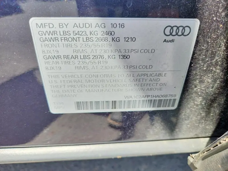2017 AUDI Q5 PREMIUM  