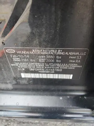 2014 HYUNDAI ELANTRA SE  
