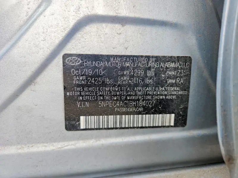 2011 HYUNDAI SONATA LIMITED  