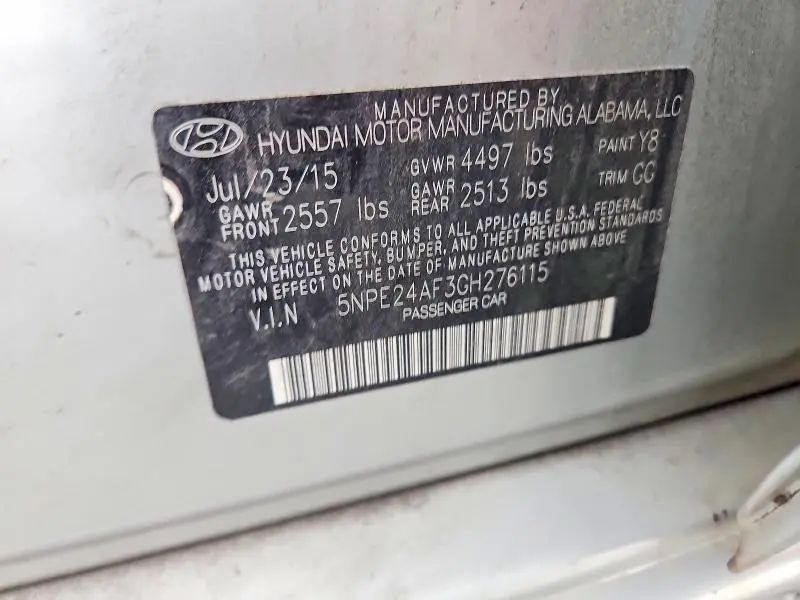 2016 HYUNDAI SONATA SE  
