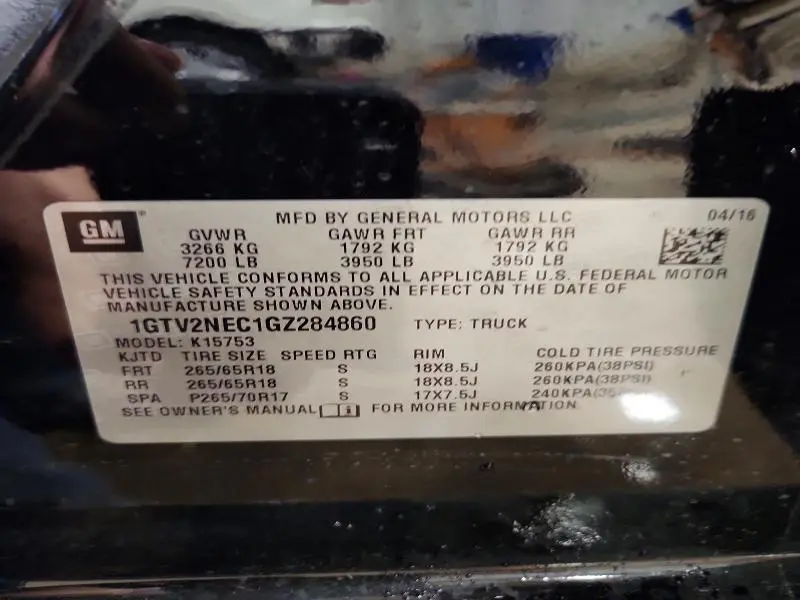 2016 GMC SIERRA K1500 SLT  