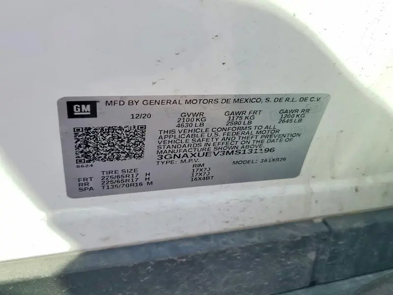 2021 CHEVROLET EQUINOX LT  