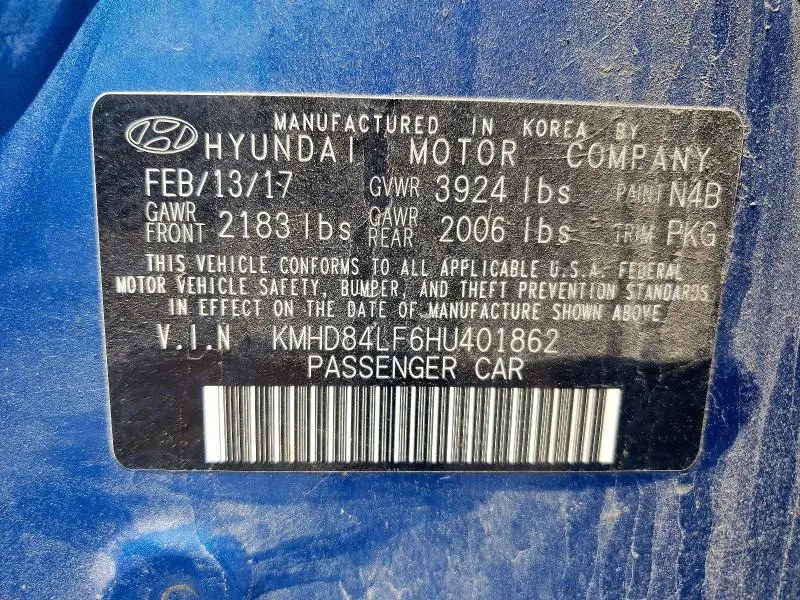 2017 HYUNDAI ELANTRA SE  