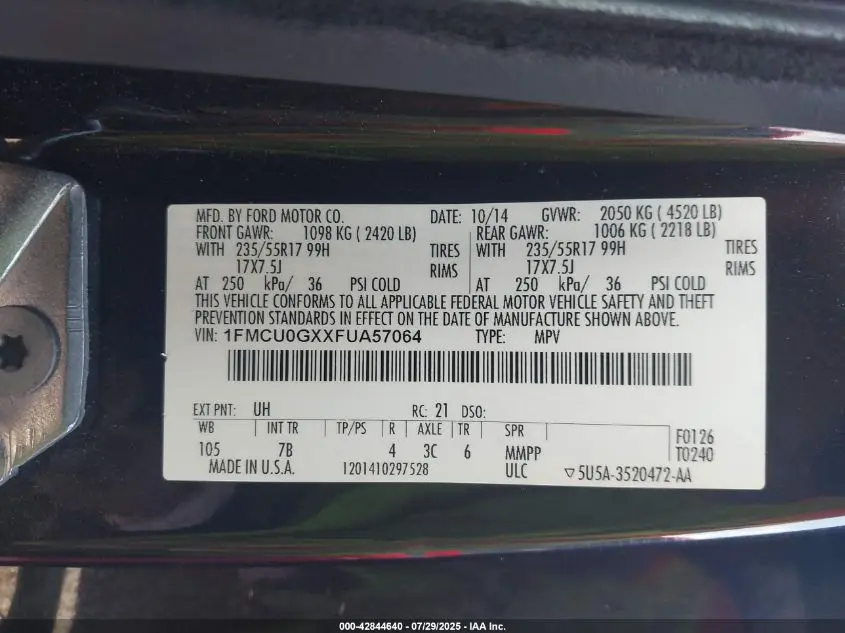 2015 FORD ESCAPE SE