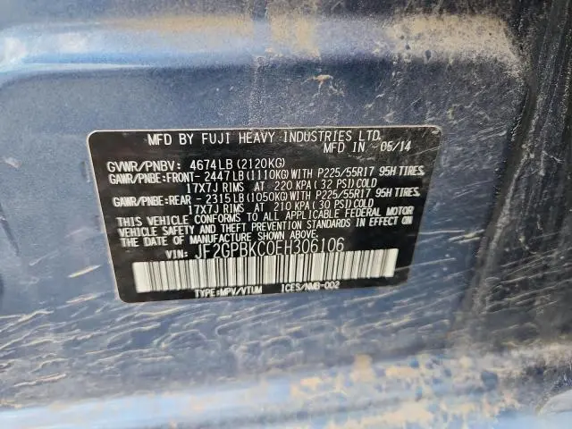 2014 SUBARU XV CROSSTREK 2.0I HYBRID TOURING  