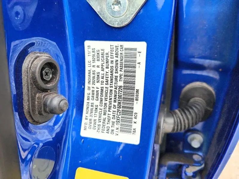 2019 HONDA CIVIC LX  