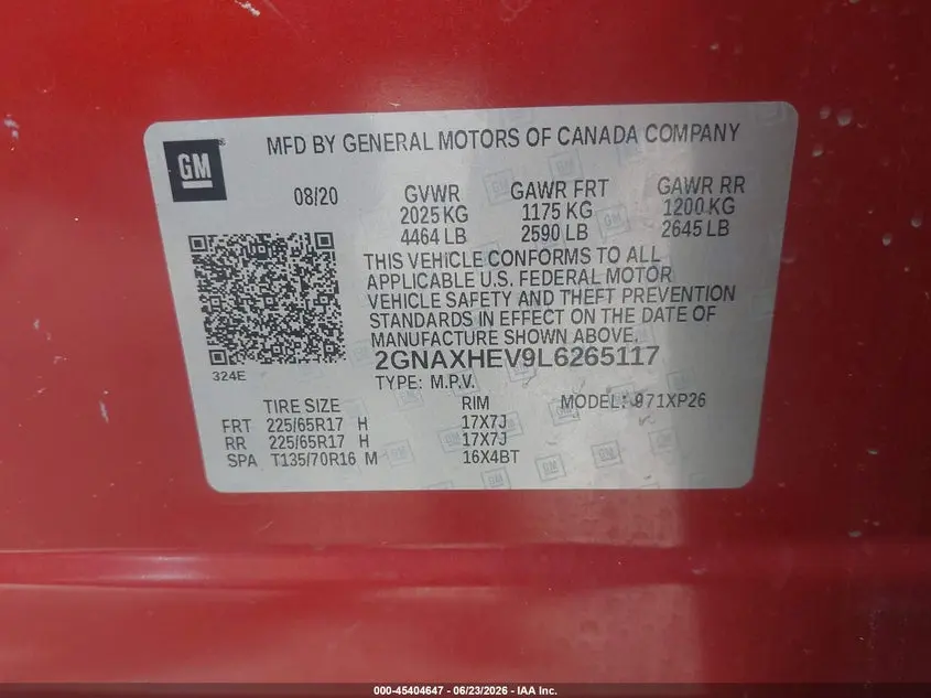 2020 CHEVROLET EQUINOX FWD LS