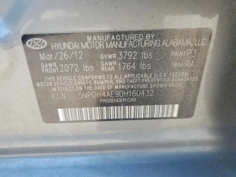 2013 HYUNDAI ELANTRA LIMITED  