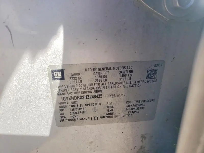 2017 CADILLAC XT5 LUXURY  