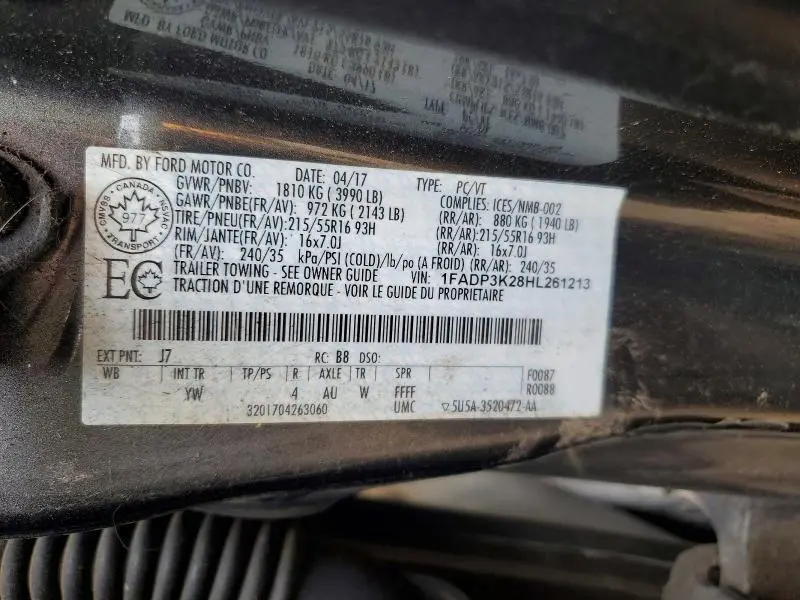 2017 FORD FOCUS SE  