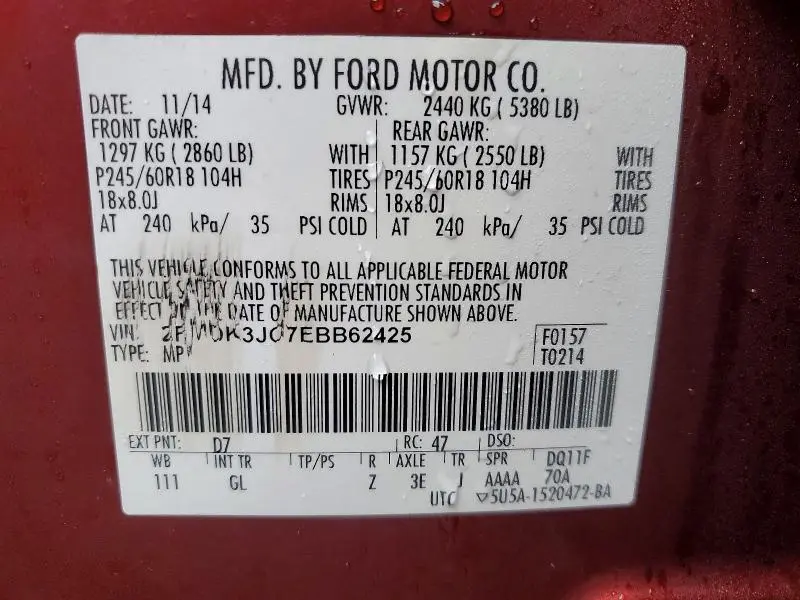 2014 FORD EDGE SEL  