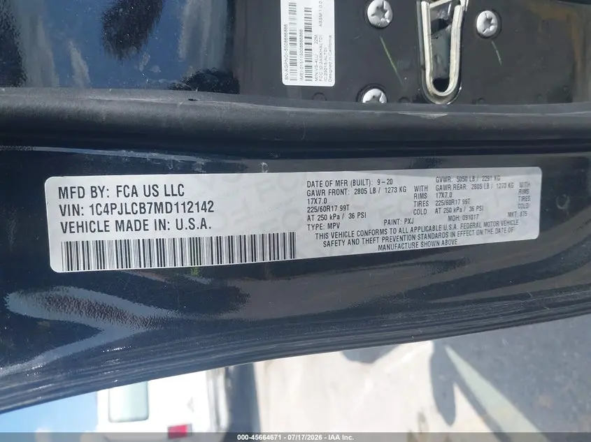 2021 JEEP CHEROKEE LATITUDE FWD