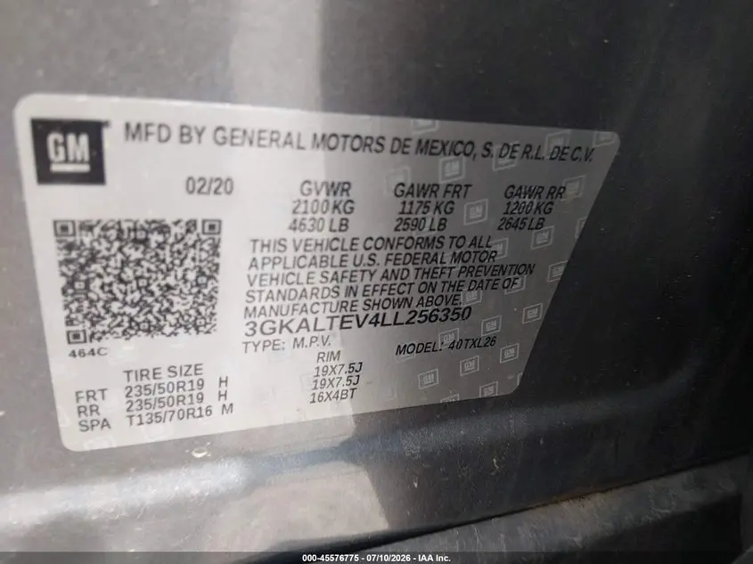 2020 GMC TERRAIN AWD SLE