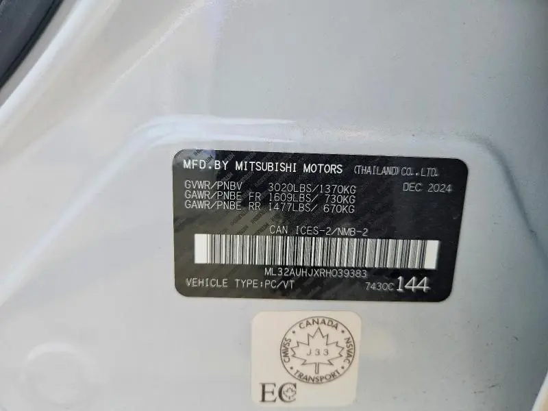 2024 MITSUBISHI MIRAGE ES  