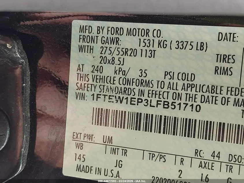 2020 FORD F-150 XL