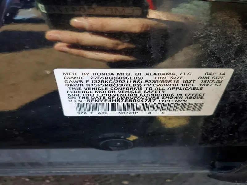 2014 HONDA PILOT EXL  