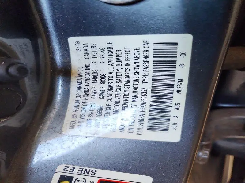 2010 HONDA CIVIC LX  