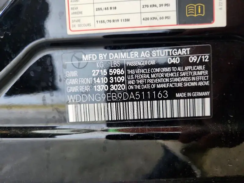 2013 MERCEDES-BENZ S 550 4MATIC  