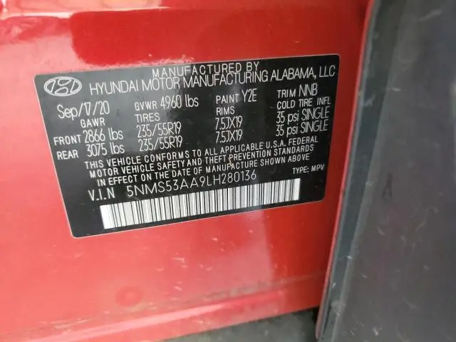 2020 HYUNDAI SANTA FE LIMITED  