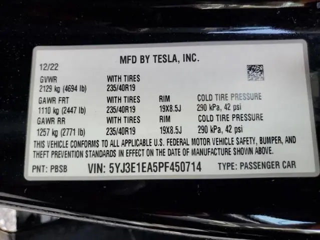 2023 TESLA MODEL 3   