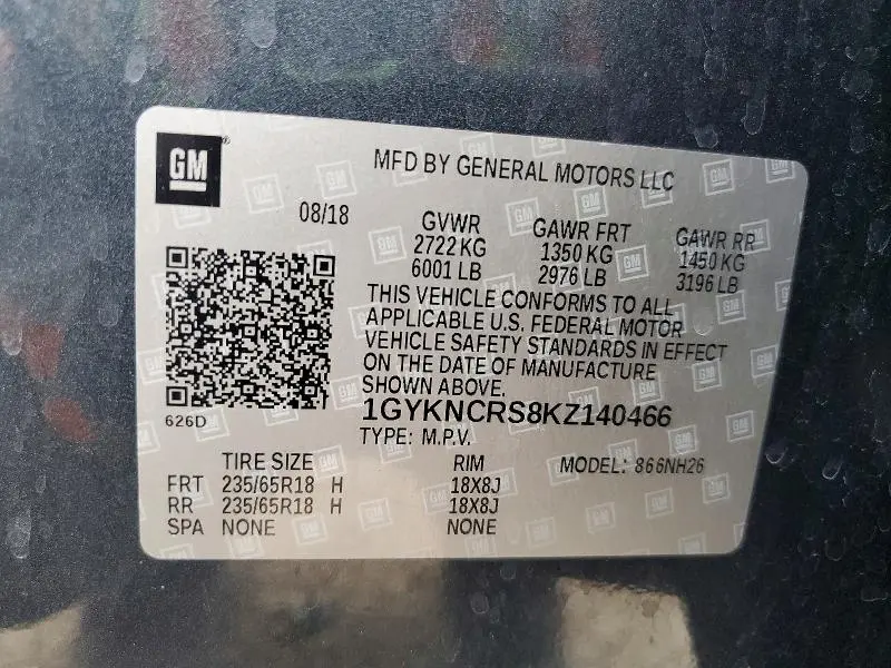 2019 CADILLAC XT5 LUXURY  