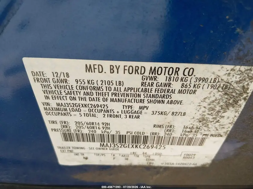 2019 FORD ECOSPORT SE