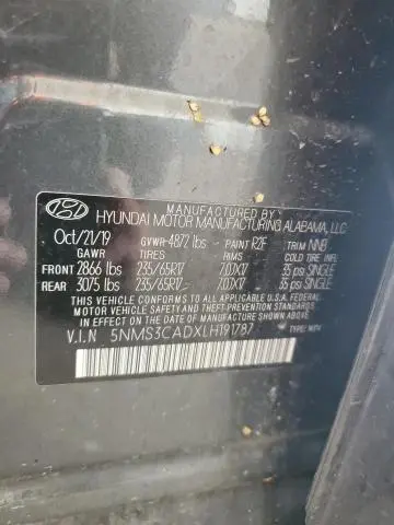 2020 HYUNDAI SANTA FE SEL  