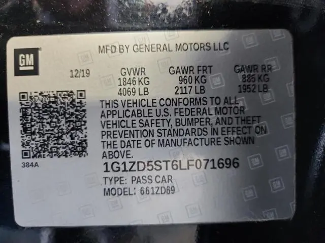 2020 CHEVROLET MALIBU LT  