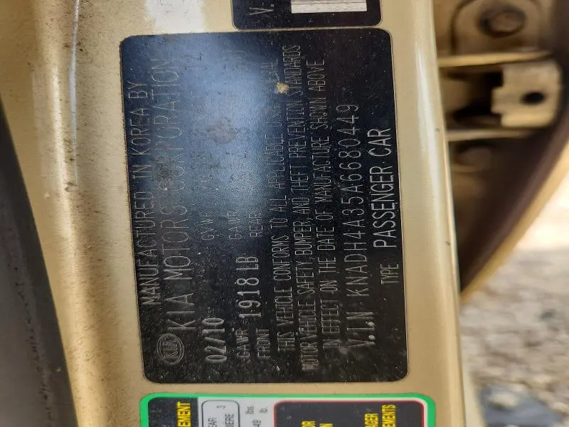 2010 KIA RIO BASE  