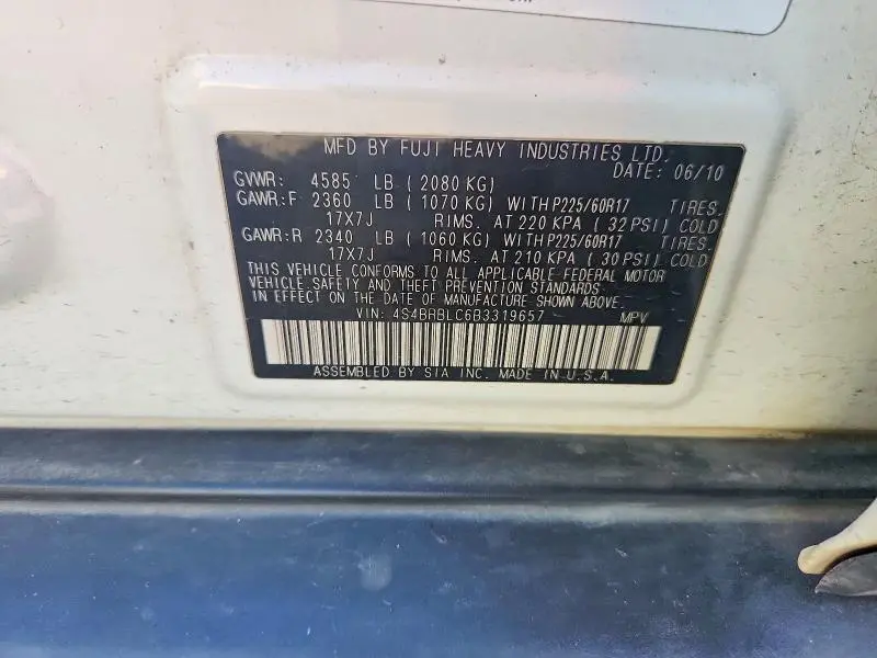 2011 SUBARU OUTBACK 2.5I LIMITED  