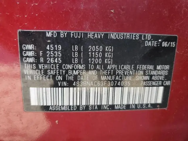 2015 SUBARU LEGACY 2.5I PREMIUM  