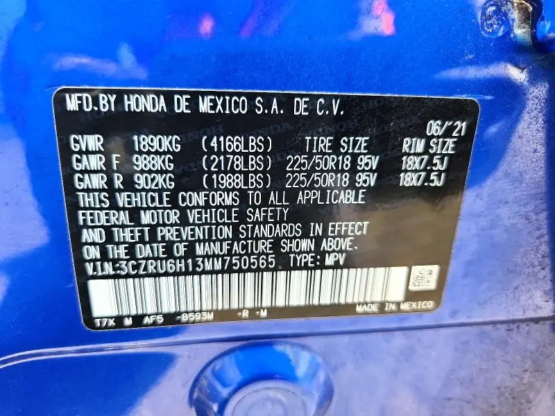 2021 HONDA HR-V SPORT  
