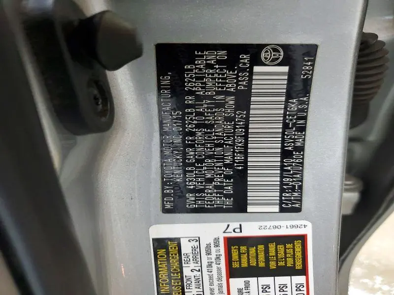 2015 TOYOTA CAMRY XLE  