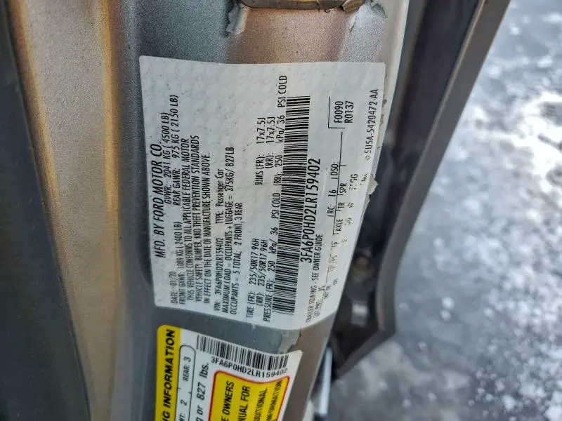 2020 FORD FUSION SE  