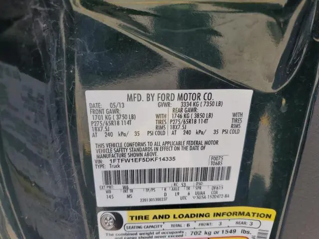 2013 FORD F150 SUPERCREW  